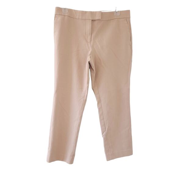 Ann Taylor Crop Pants 8p Petite Tan Brown Flat Front Casual Career Pants - Picture 1 of 5
